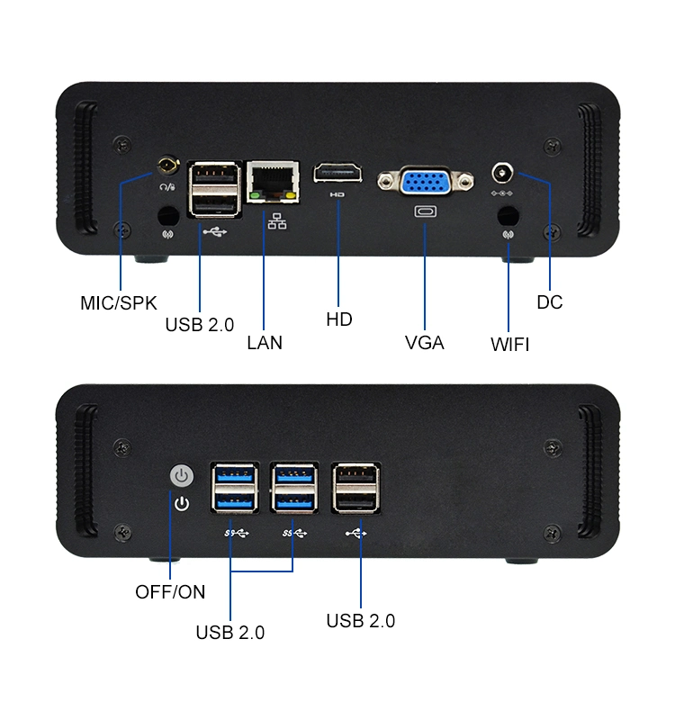 Low Cost Mini PC Core I3 I5 I7 Gaming Fanless Micro Computer Windows10 Linux Mini Computer Fanless PC