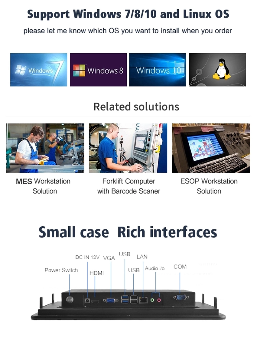 21.5 Inch Capacitive Touch Screen Industrial Embedded Panel PC Open Frame Touch Monitor