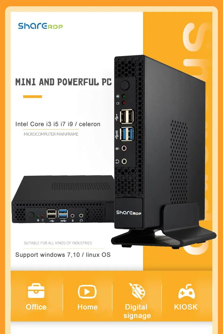 Sharerdp Network Computer Core I3 I5 I7 Mini PC Mini Box Support 4K Linux Office Desktop Computer