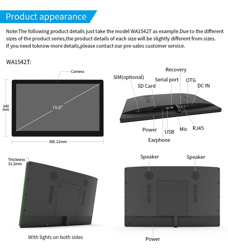 Medical Use Android Tablet 15.6 Inch Medical Tablet PC Android for Hospital Healthcare